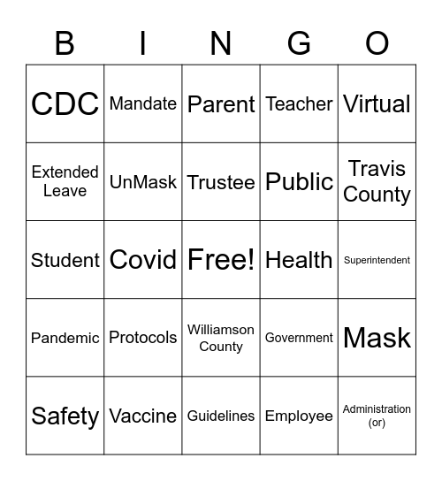 Um What? Bingo Card