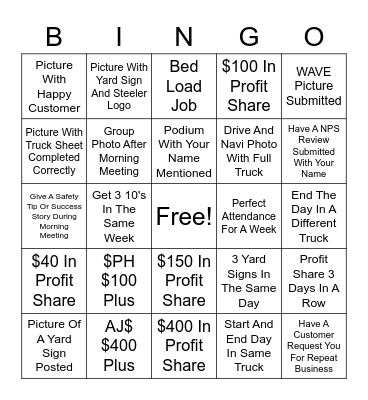 1800-GOT-JUNK BINGO Card