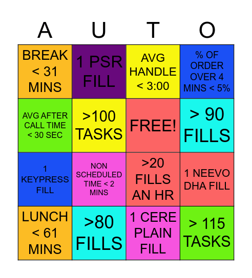 Autofill Bingo Card