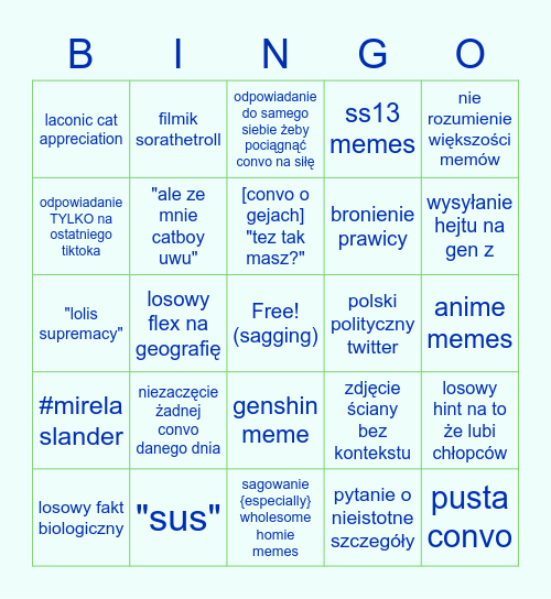 pisanie z użytkownikiem maxipat Bingo Card