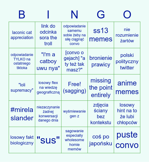 rozmowa z użytkownikiem maxipat Bingo Card