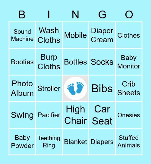 Baby Bingo - Ezrin's Shower Edition Bingo Card