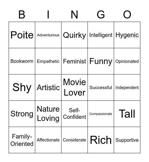 Safe Dates Bingo! Bingo Card