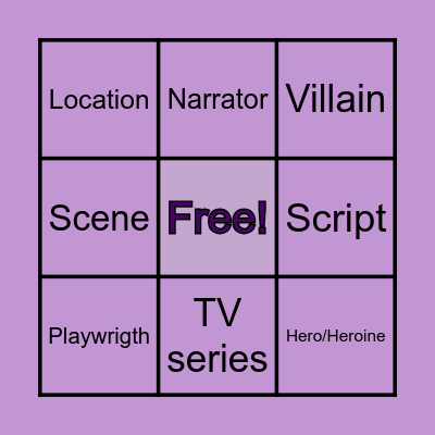 Books and Films Bingo Card