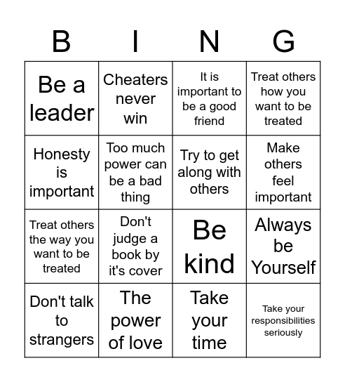 Find the Theme Bingo Card