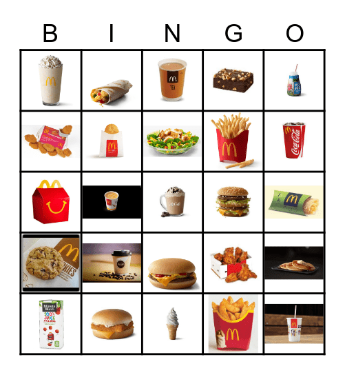 McDonalds Bingo Card