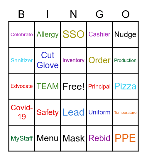 Chartwells BINGO Card