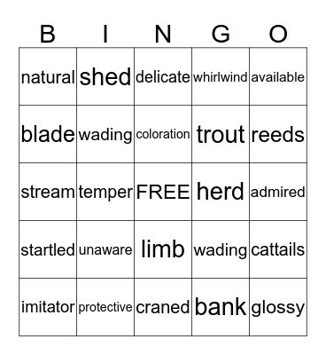 I See Animals Hiding Bingo Card