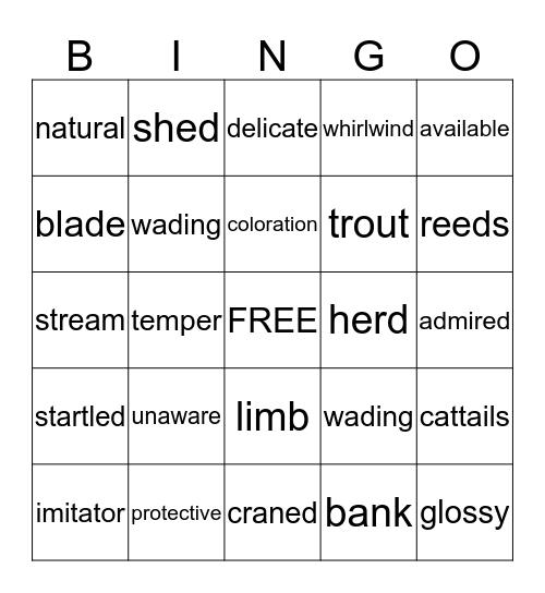 I See Animals Hiding Bingo Card