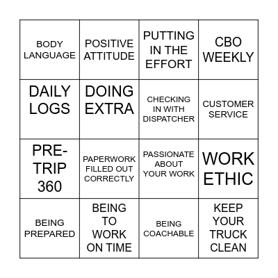 TSR BINGO! Bingo Card