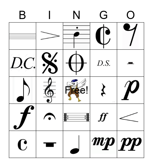 Back-to-Band Bingo Card