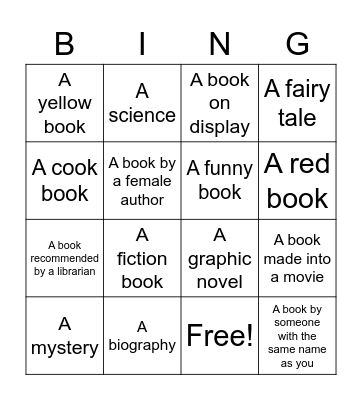 Back To School Bingo Card