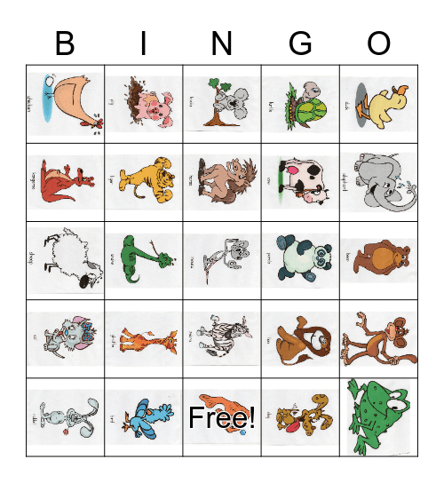 Animals Bingo Card