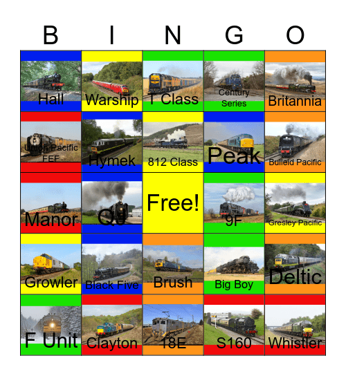 Locomotives of the World Bingo Card