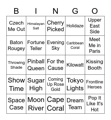 Color Street Bingo Card
