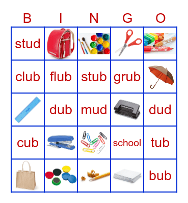 Beginner Phonics and Vocab Bingo Card