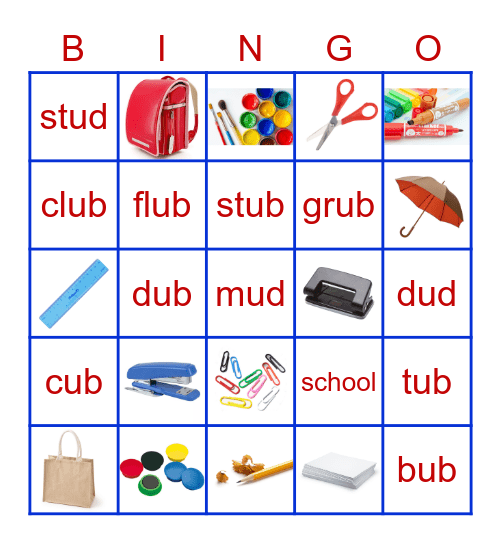 Beginner Phonics and Vocab Bingo Card