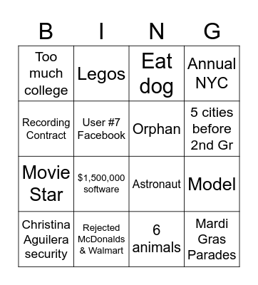 Truth and Lies Bingo Card