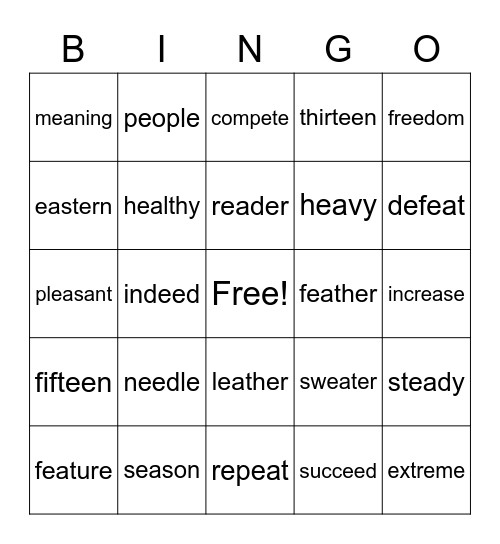Jeremiah's Sort #17 Bingo Card