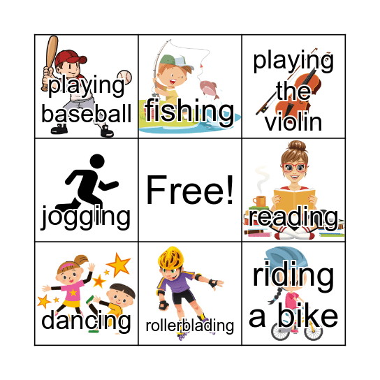 People and their Hobbies Bingo Card