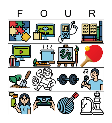 Lesson 4 Hobbies Bingo Card