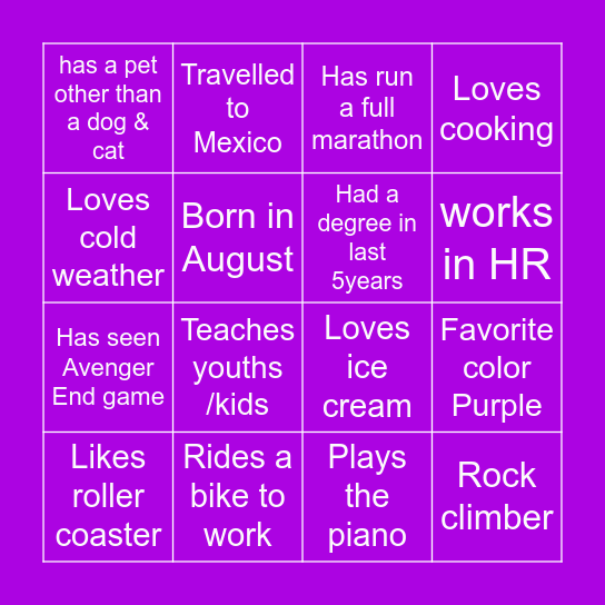 EFN Connect Bingo - Room 3 Bingo Card