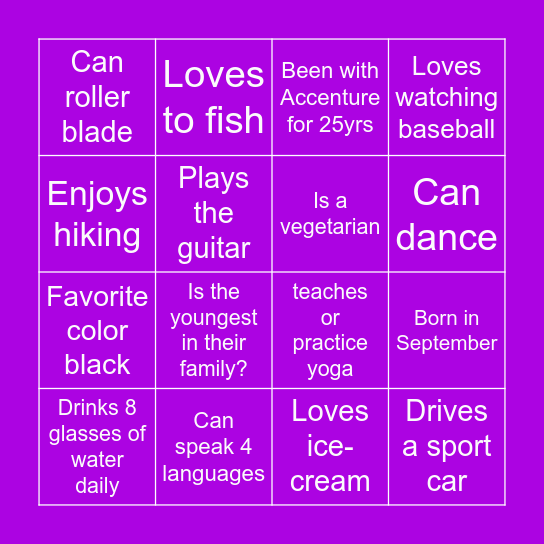 EFN Connect Bingo - Room 4 Bingo Card