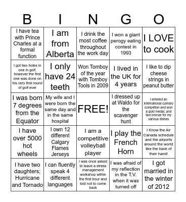 GET TO KNOW YOUR CO-WORKER BINGO Card