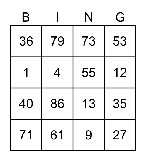 Vansh Birthday Bingo Card