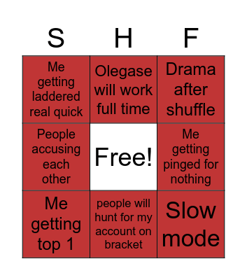 Shuffle Bingo Card