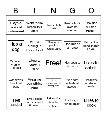 MINGO BINGO Card