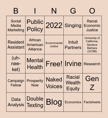 All About Aniket! Bingo Card