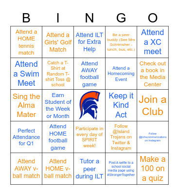 TROJAN PRIDE - QUARTER 1 Bingo Card