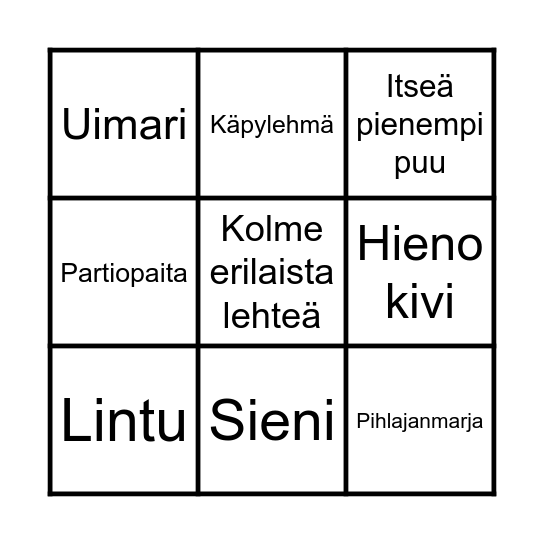 Luontobingo I Bingo Card