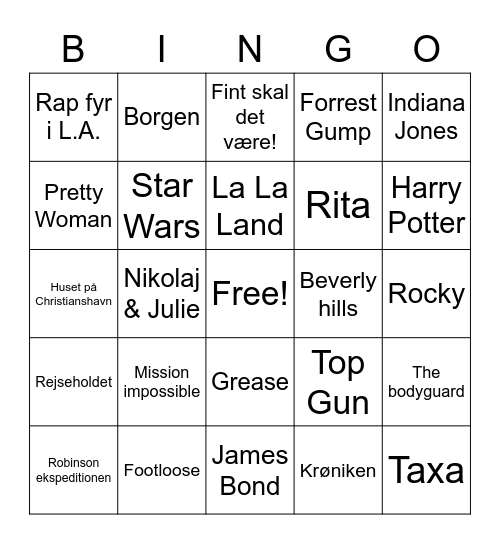 Film & TV Bingo Card