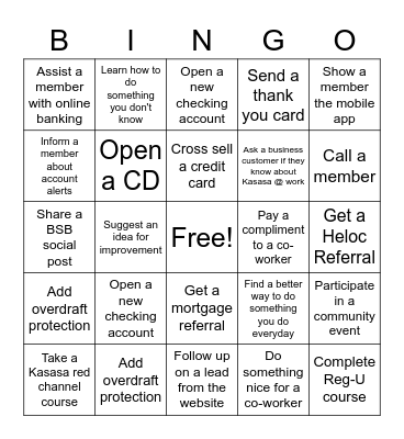 August Bingo Challenge Bingo Card
