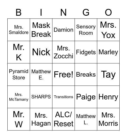 Pyramid Bingo Card