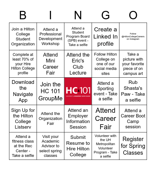 HC 101 Bingo Card