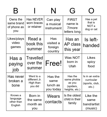 G2KU Blackout Bingo Card