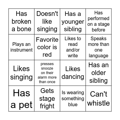 Find someone who... Bingo Card