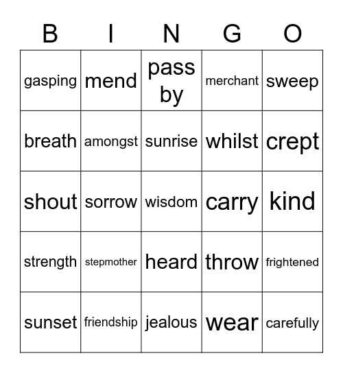 The Golden slipper Bingo Card