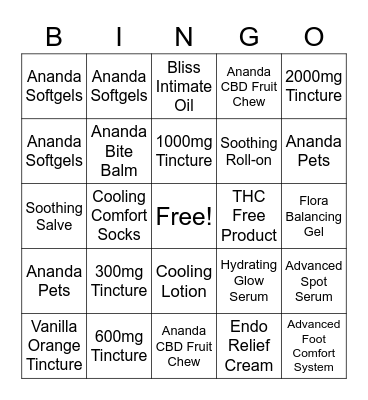 Ananda Professional Bingo Card