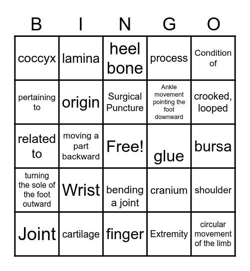 Unit 6 Week 4 Word parts Bingo Card