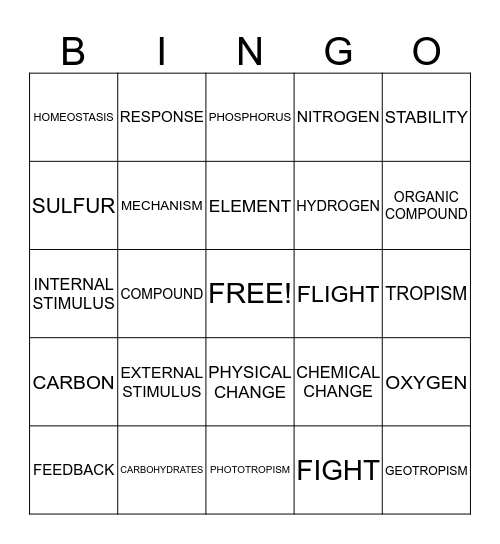 Unit 9 and 10 Review Bingo Card
