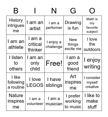 GET TO KNOW YOU BINGO Card