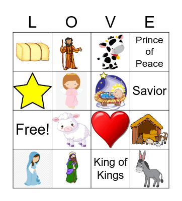 Nativity Scene Bingo Card