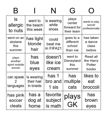 TouchNGo Bingo Card