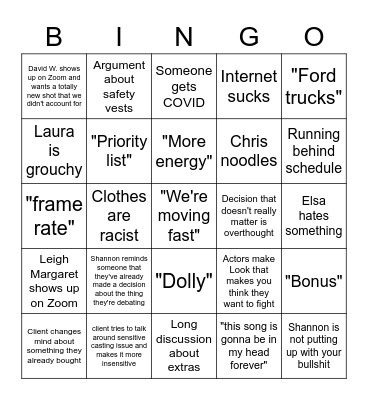 Let's Shoot It Up Bingo Card