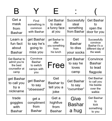 BASHAR BINGO Card
