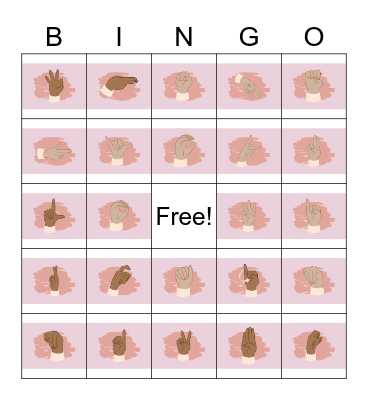 ASL Bingo w/ letters Bingo Card